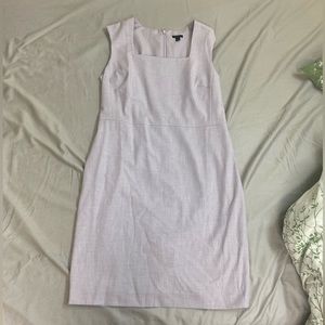 Ann Taylor Lilac Fitted Square Neck Dress